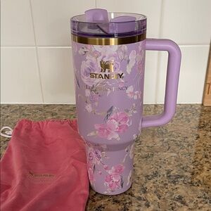Stanley x Loveshackfancy Purple Floral Tumbler with Handle